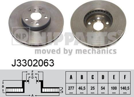 Nipparts J3302063 - Тормозной диск autospares.lv