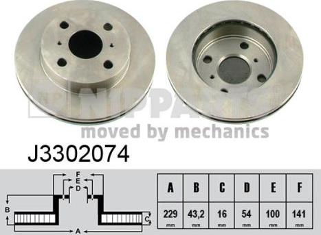 Nipparts J3302074 - Тормозной диск autospares.lv