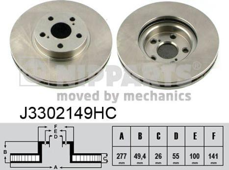 Nipparts J3302149HC - Тормозной диск autospares.lv