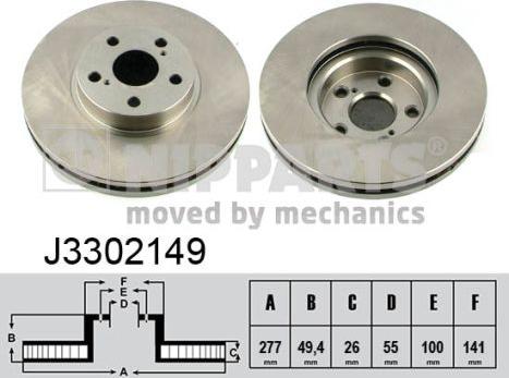 Nipparts J3302149 - Тормозной диск autospares.lv