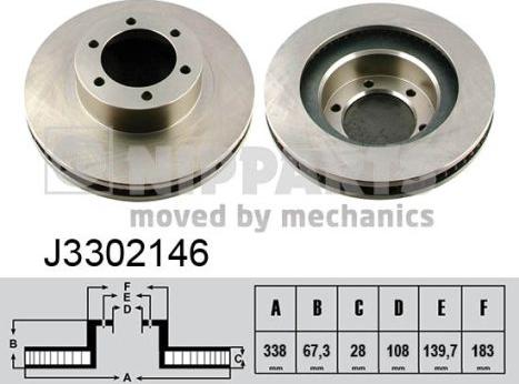 Nipparts J3302146 - Тормозной диск autospares.lv