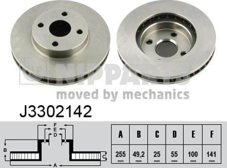 Nipparts J3302142 - Тормозной диск autospares.lv