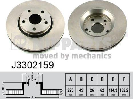 Nipparts J3302159 - Тормозной диск autospares.lv