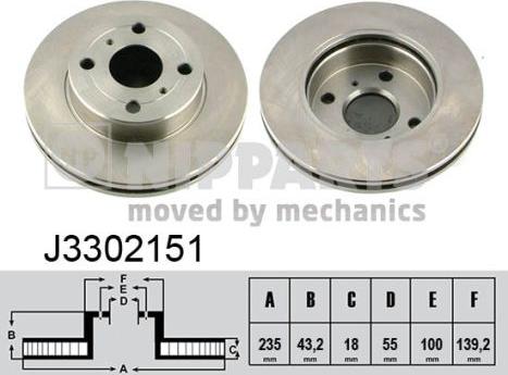 Nipparts J3302151 - Тормозной диск autospares.lv