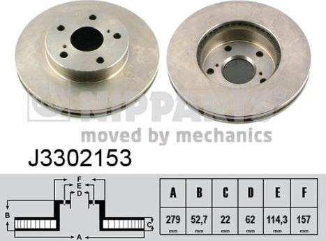 Nipparts J3302153 - Тормозной диск autospares.lv