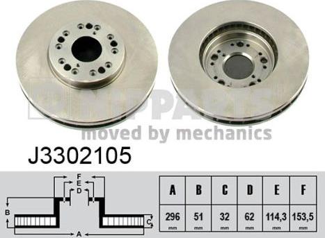 Nipparts J3302105 - Тормозной диск autospares.lv