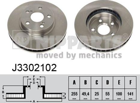 Nipparts J3302102 - Тормозной диск autospares.lv