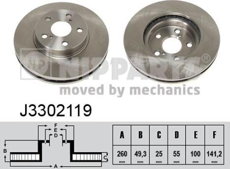 Nipparts J3302119 - Тормозной диск autospares.lv