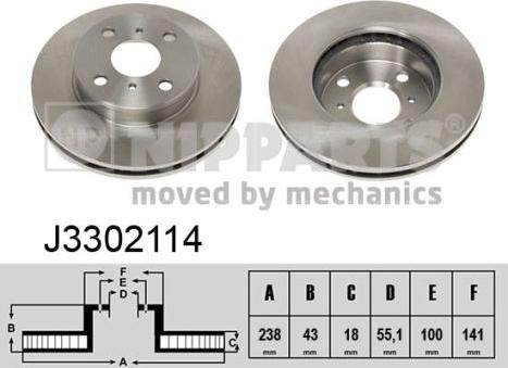 Nipparts J3302114 - Тормозной диск autospares.lv