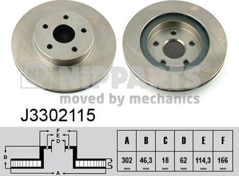 Nipparts J3302115 - Тормозной диск autospares.lv