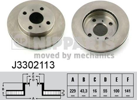 Nipparts J3302113 - Тормозной диск autospares.lv