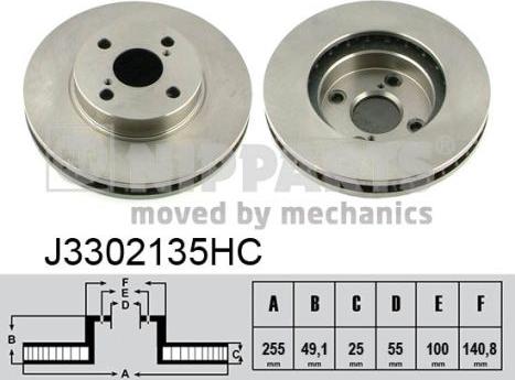 Nipparts J3302135HC - Тормозной диск autospares.lv