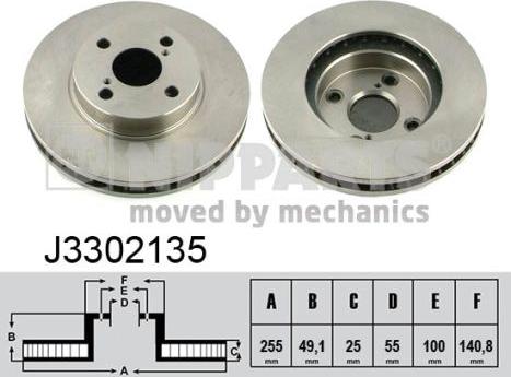 Nipparts J3302135 - Тормозной диск autospares.lv