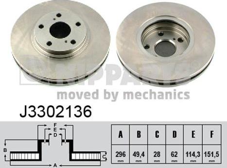 Nipparts J3302136 - Тормозной диск autospares.lv