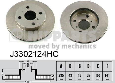 Nipparts J3302124HC - Тормозной диск autospares.lv