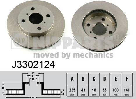 Nipparts J3302124 - Тормозной диск autospares.lv