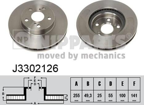 Nipparts J3302126 - Тормозной диск autospares.lv