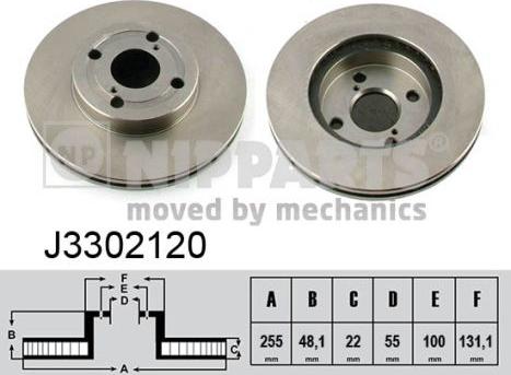 Nipparts J3302120 - Тормозной диск autospares.lv