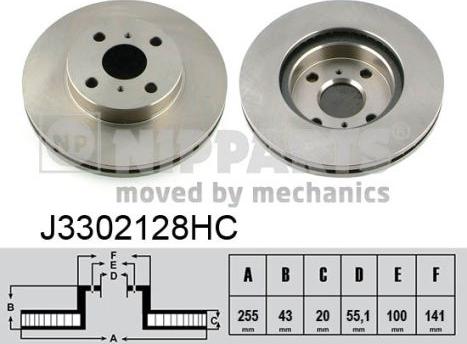 Nipparts J3302128HC - Тормозной диск autospares.lv