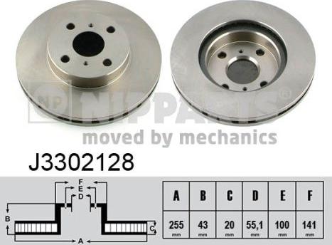 Nipparts J3302128 - Тормозной диск autospares.lv
