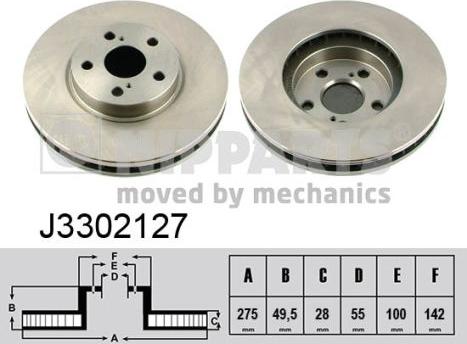 Nipparts J3302127 - Тормозной диск autospares.lv