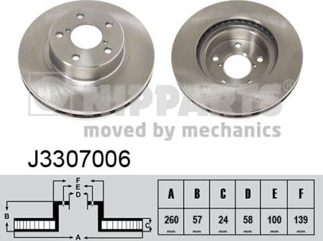 Nipparts J3307006 - Тормозной диск autospares.lv