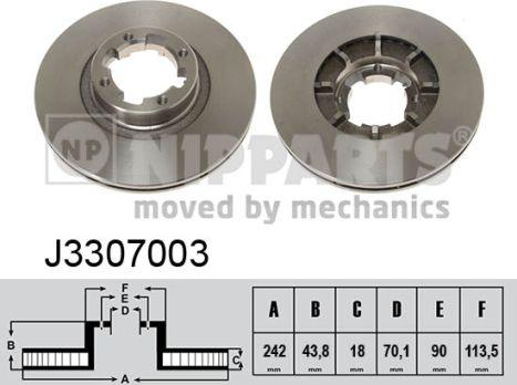 Nipparts J3307003 - Тормозной диск autospares.lv