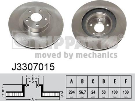 Nipparts J3307015 - Тормозной диск autospares.lv