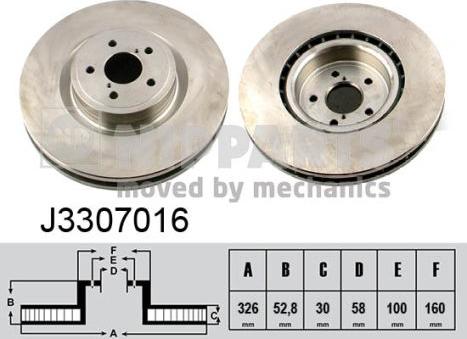 Nipparts J3307016 - Тормозной диск autospares.lv