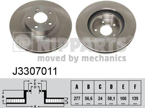 Nipparts J3307011 - Тормозной диск autospares.lv