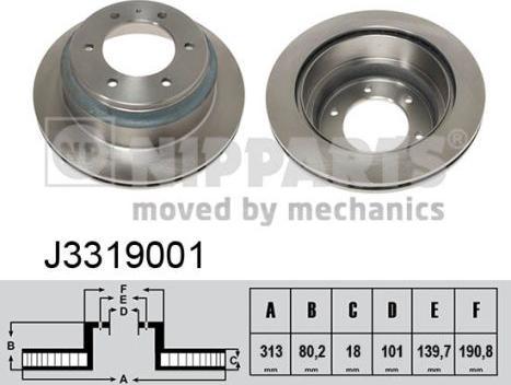 Nipparts J3319001 - Тормозной диск autospares.lv