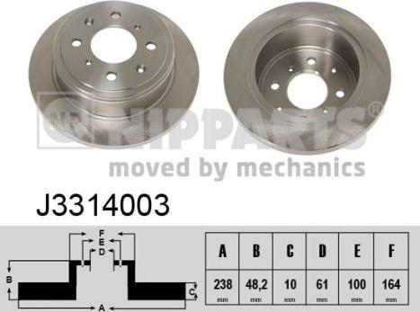 Nipparts J3314003 - Тормозной диск autospares.lv