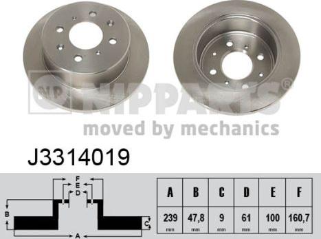 Nipparts J3314019 - Тормозной диск autospares.lv