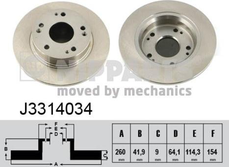 Nipparts J3314034 - Тормозной диск autospares.lv