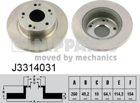 Nipparts J3314031 - Тормозной диск autospares.lv