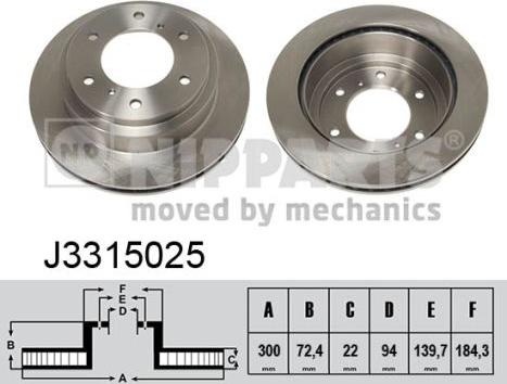 Nipparts J3315025 - Тормозной диск autospares.lv