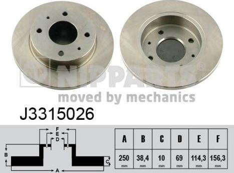 Nipparts J3315026 - Тормозной диск autospares.lv