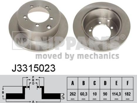 Nipparts J3315023 - Тормозной диск autospares.lv