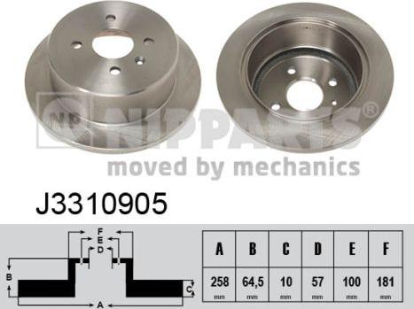 Nipparts J3310905 - Тормозной диск autospares.lv