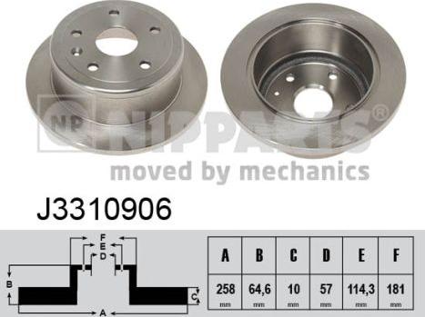 Nipparts J3310906 - Тормозной диск autospares.lv