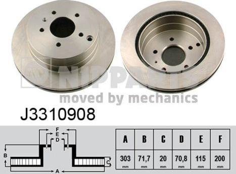 Nipparts J3310908 - Тормозной диск autospares.lv