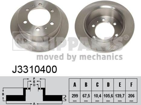 Nipparts J3310400 - Тормозной диск autospares.lv