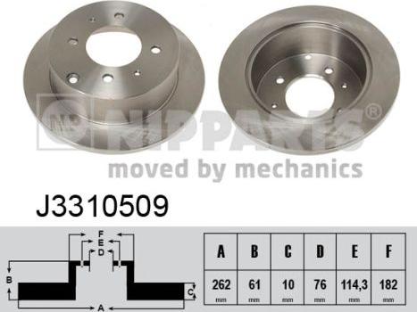 Nipparts J3310509 - Тормозной диск autospares.lv