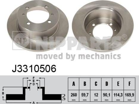 Nipparts J3310506 - Тормозной диск autospares.lv