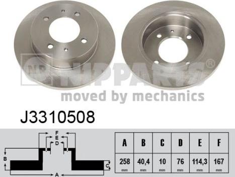 Nipparts J3310508 - Тормозной диск autospares.lv