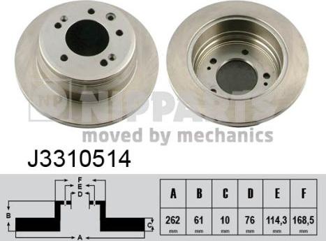 Nipparts J3310514 - Тормозной диск autospares.lv