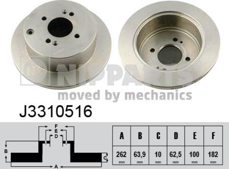 Nipparts J3310516 - Тормозной диск autospares.lv