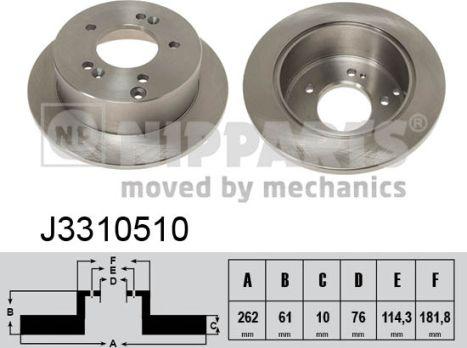 Nipparts J3310510 - Тормозной диск autospares.lv