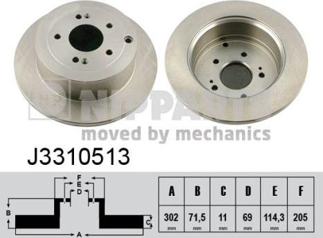 Nipparts J3310513 - Тормозной диск autospares.lv