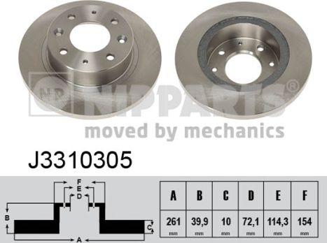 Nipparts J3310305 - Тормозной диск autospares.lv